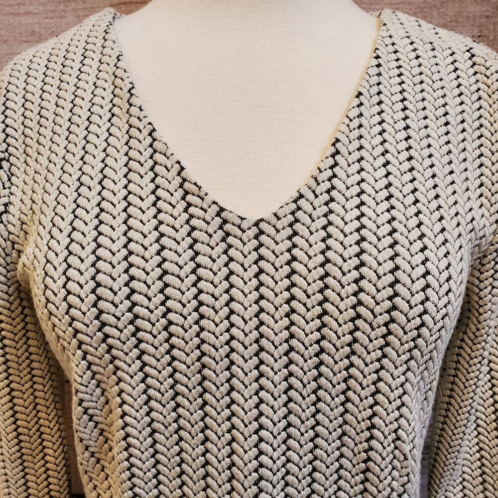 Anthropologie Ganni Jersey Dress Black White Jacquard Small - Picture 4 of 9